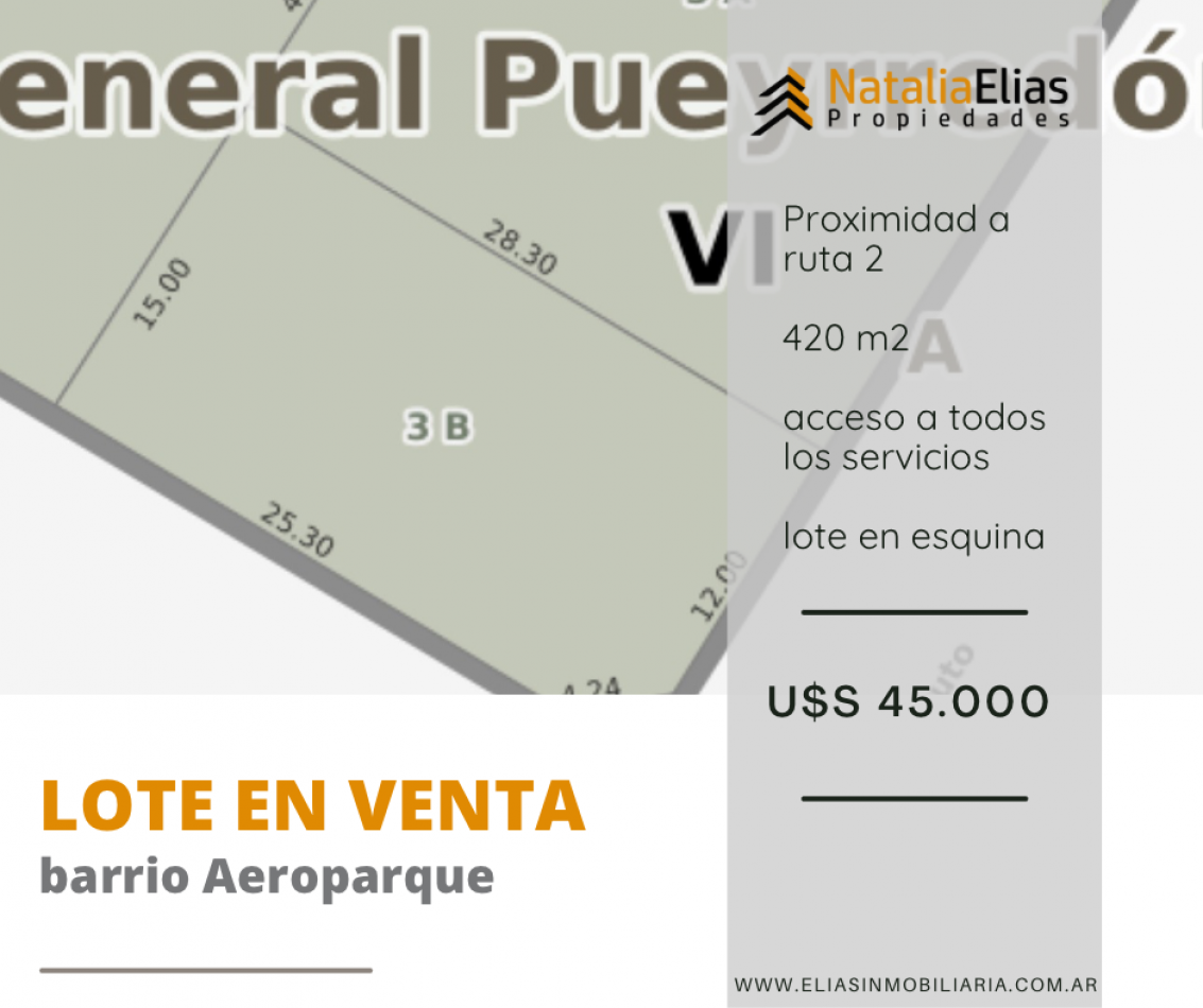 Lote en venta barrio Aeroparque 